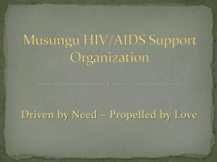 musungu hiv aids support organization