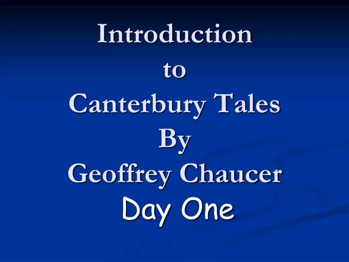 introduction to canterbury tales by geoffrey chaucer