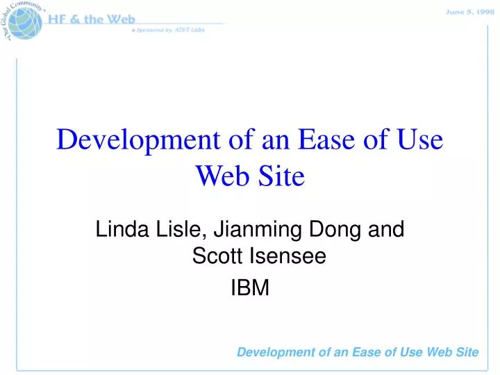 development of an ease of use web site