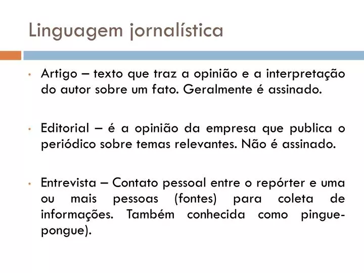 linguagem jornal stica