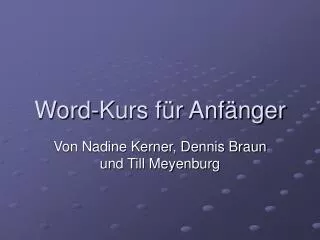 word kurs f r anf nger