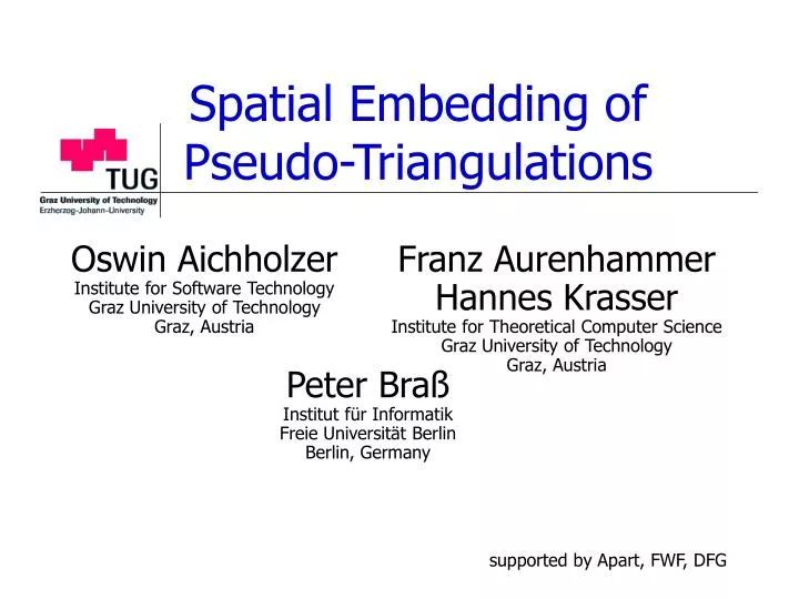 spatial embedding of pseudo triangulations