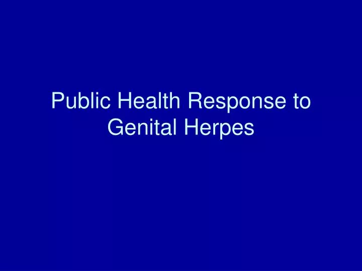 public health response to genital herpes