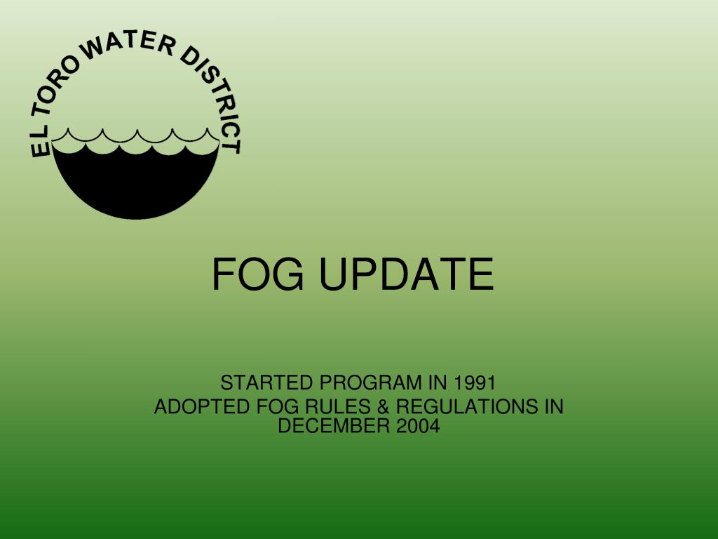 FOG UPDATE - slide 1