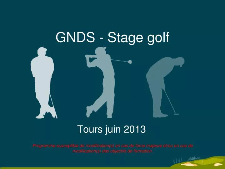 gnds stage golf