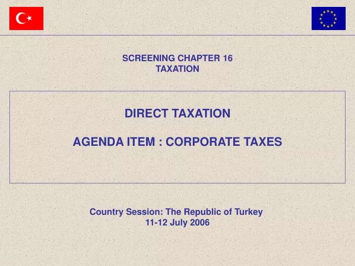 direct taxation agenda item corporate tax es