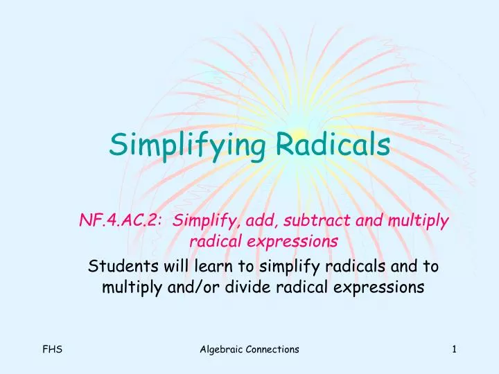 simplifying radicals