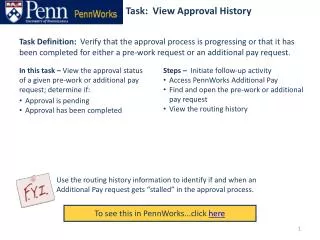 Task: View Approval History