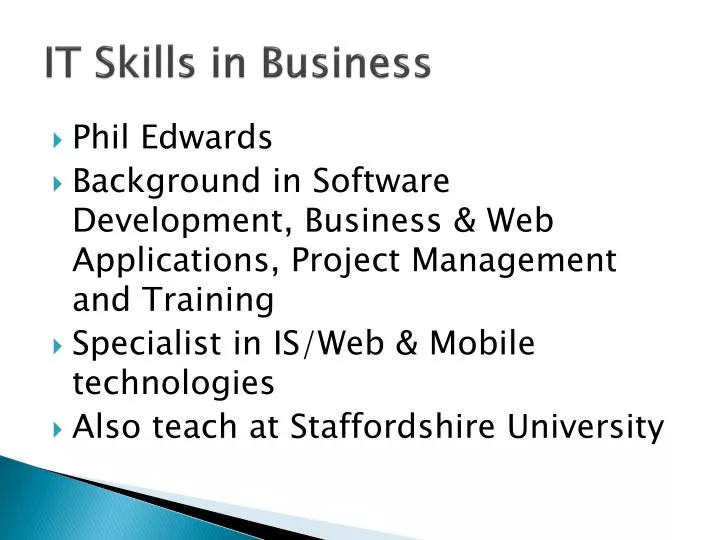 it skills in business