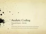 Analytic Coding - slide 1