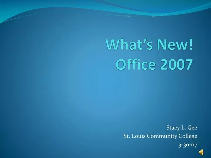 what s new office 2007