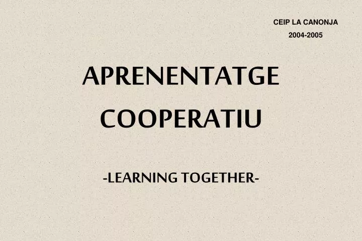 aprenentatge cooperatiu