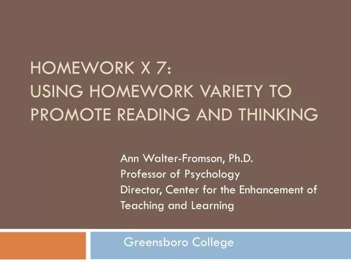 homework x 7 using homework variety to promote reading and thinking