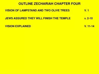 OUTLINE ZECHARIAH CHAPTER FOUR