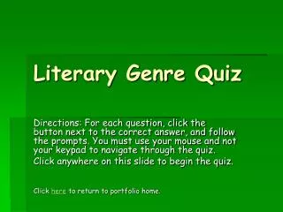 Literary Genre Quiz