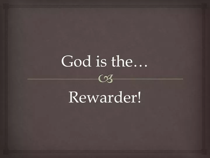 god is the