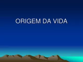 origem da vida