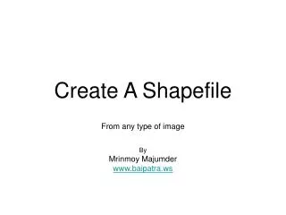 Create A Shapefile