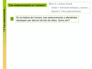 tres esdeveniments en l univers