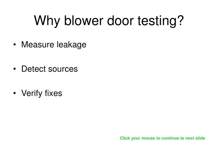 why blower door testing