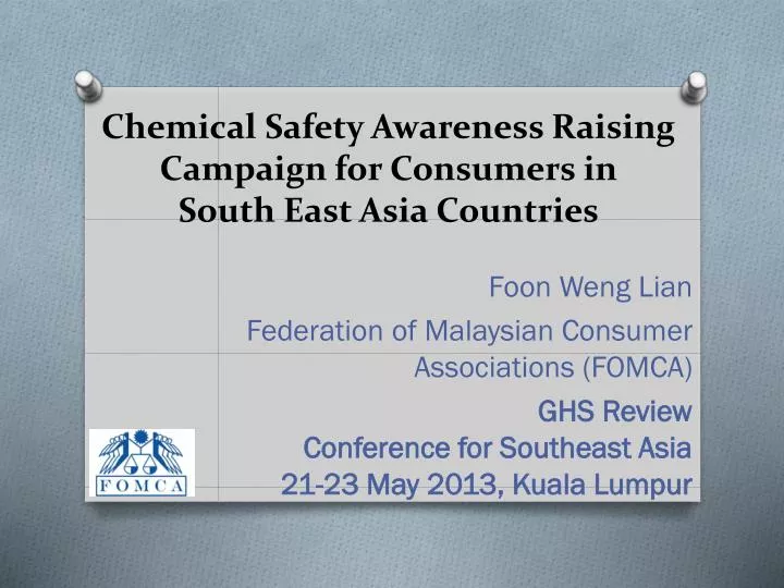 chemical safety awareness raising campaign for consumers in south east asia countries