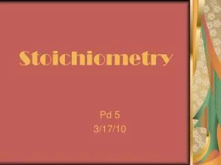 Stoichiometry