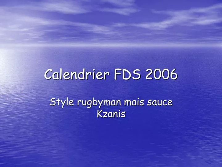 calendrier fds 2006