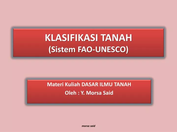 klasifikasi tanah sistem fao unesco