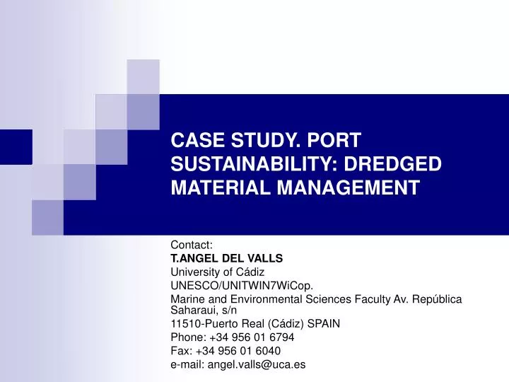 case study port sustainability dredged material management