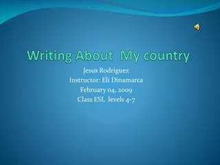 Writing About M y country