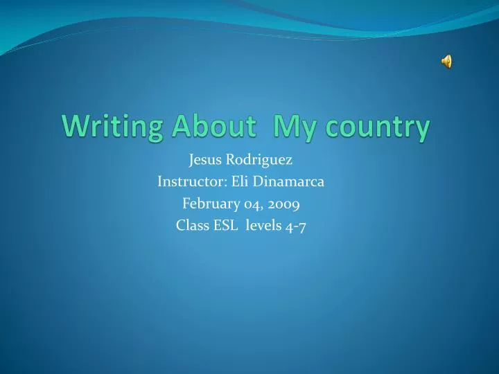 writing about m y country
