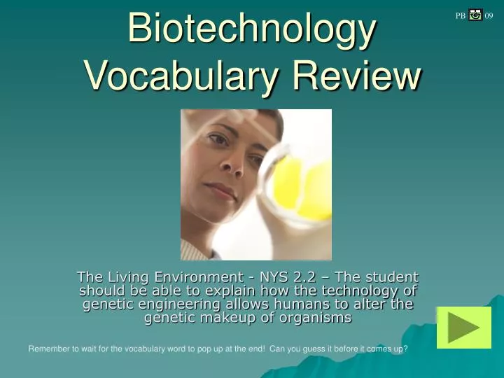 biotechnology vocabulary review