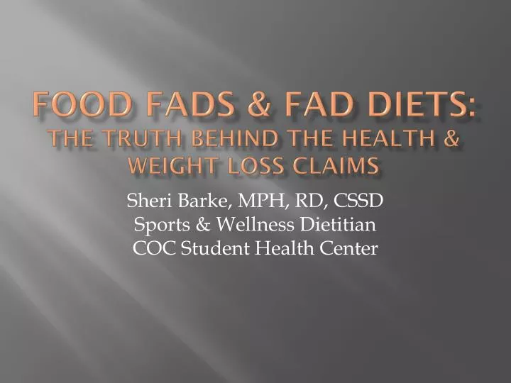 food fads fad diets the truth behind the health weight loss claims