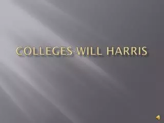 Colleges-Will Harris