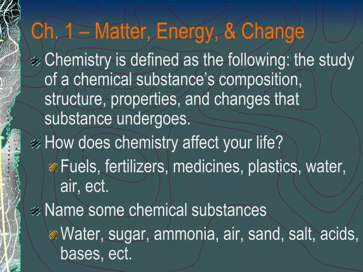 ch 1 matter energy change