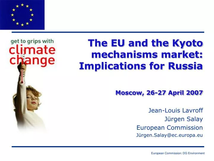 the eu and the kyoto mechanisms market implications for russia moscow 26 27 april 2007