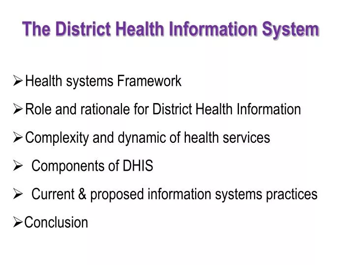 the district health information system