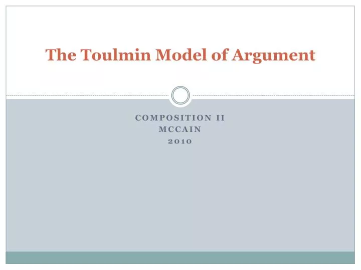 the toulmin model of argument