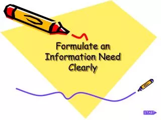 Formulate an Information Need Clearly