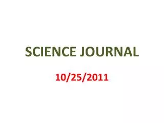 SCIENCE JOURNAL