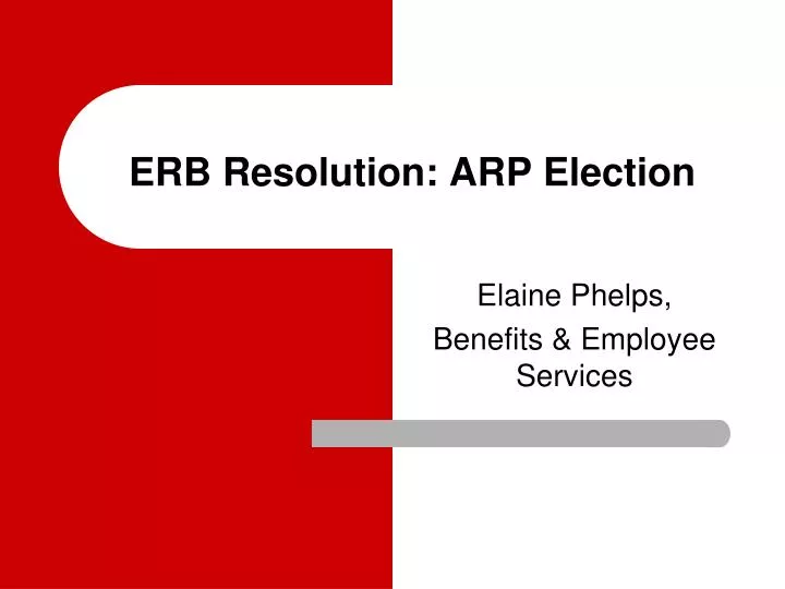 erb resolution arp election