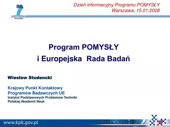 program pomys y i europejska rada bada