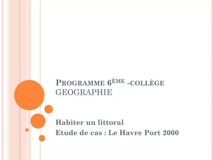 programme 6 me coll ge geographie