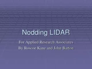 Nodding LIDAR