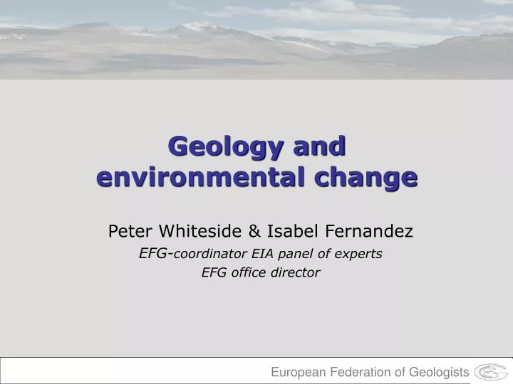geology and environmental change