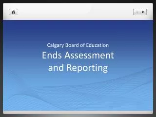 ends assessment and reporting