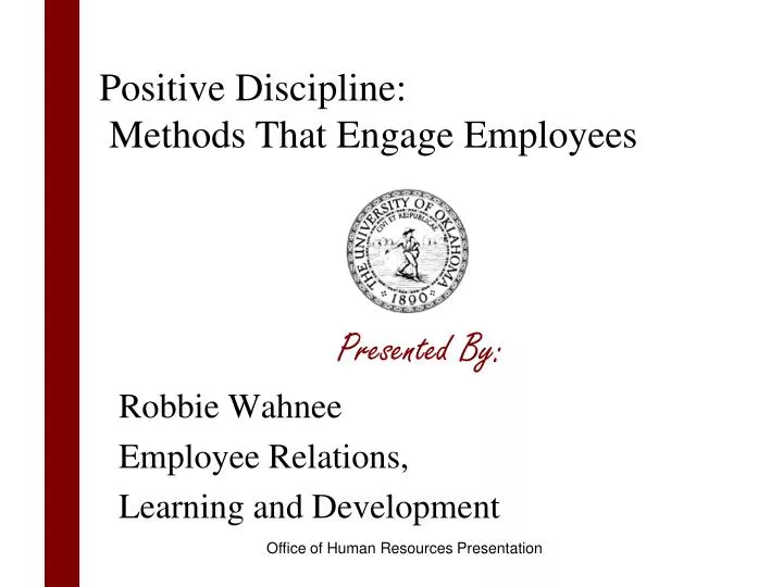 presented by robbie wahnee employee relations learning and development