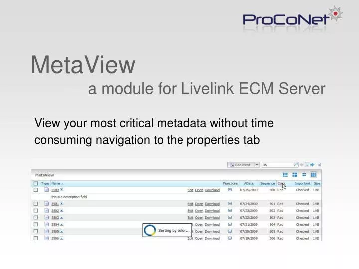 metaview a module for livelink ecm server