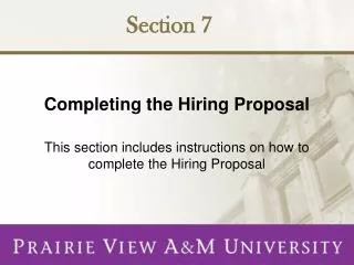 Completing the Hiring Proposal