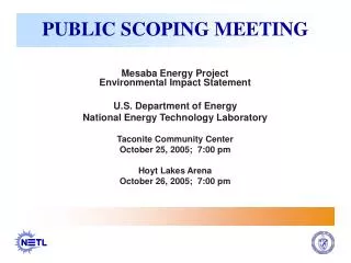 PUBLIC SCOPING MEETING